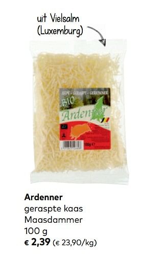Promoties Ardenner geraspte kaas maasdammer - Ardenner - Geldig van 03/06/2020 tot 30/06/2020 bij Bioplanet