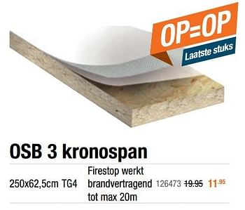 Promoties Osb 3 kronospan - Huismerk - Cevo - Geldig van 02/06/2020 tot 31/08/2020 bij Cevo Market