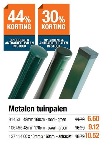 Promoties Metalen tuinpalen - Huismerk - Cevo - Geldig van 02/06/2020 tot 31/08/2020 bij Cevo Market