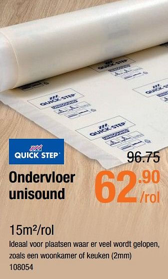 Promoties Ondervloer unisound - QuickStep - Geldig van 02/06/2020 tot 31/08/2020 bij Cevo Market