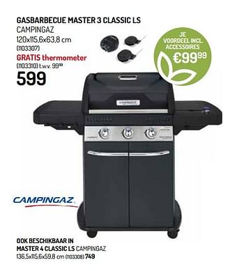 Promoties Gasbarbecue master 3 classic ls campingaz - Campingaz - Geldig van 01/04/2020 tot 30/06/2020 bij Oh'Green