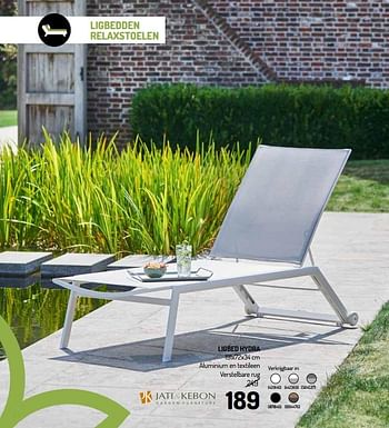 Promoties Ligbed hydra - Jati&Kebon Garden Furniture - Geldig van 01/04/2020 tot 30/06/2020 bij Oh'Green