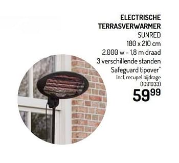 Promoties Electrische terrasverwarmer sunred - Sunred - Geldig van 01/04/2020 tot 30/06/2020 bij Oh'Green