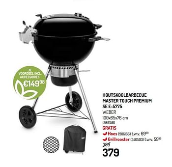 Promoties Houtskoolbarbecue master touch premium se e-5775 weber - Weber - Geldig van 01/04/2020 tot 30/06/2020 bij Oh'Green