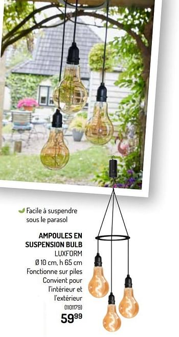 Promotions Ampoules en suspension bulb luxform - LuxForm - Valide de 03/06/2020 à 14/06/2020 chez Oh'Green