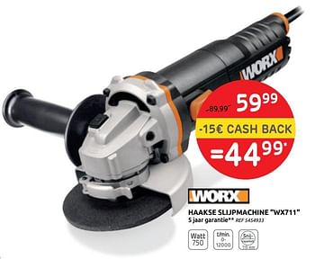 Promoties Haakse slijper wx711 worx - Worx - Geldig van 17/06/2020 tot 29/06/2020 bij Brico