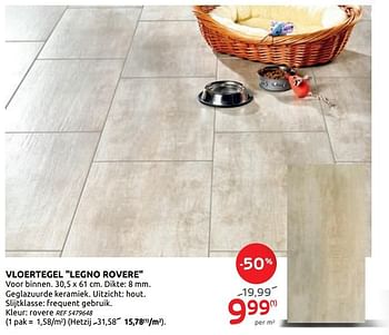 Promoties Vloertegel legno rovere - Huismerk - Brico - Geldig van 17/06/2020 tot 29/06/2020 bij Brico