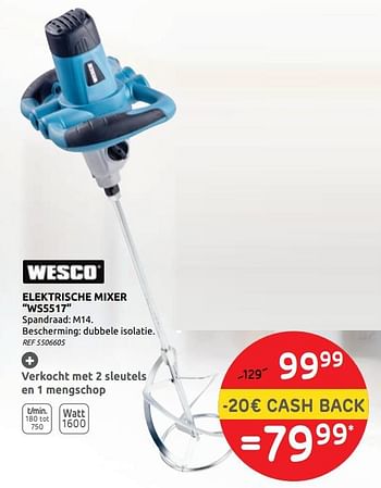 Promoties Wesco elektrische mixer ws5517 - Wesco - Geldig van 17/06/2020 tot 29/06/2020 bij Brico