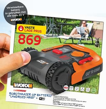 Promoties Worx landroid robotmaaier op batterij landroid m700 - Worx - Geldig van 17/06/2020 tot 29/06/2020 bij Brico