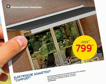 Promoties Elektrische zonnetent comfort - DegaLux - Geldig van 17/06/2020 tot 29/06/2020 bij Brico