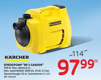 Promoties Kärcher sproeipomp bp 2 garden - Kärcher - Geldig van 17/06/2020 tot 29/06/2020 bij Brico