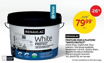 Promoties Peinture mur + plafond white protect - Renaulac - Geldig van 17/06/2020 tot 29/06/2020 bij Brico