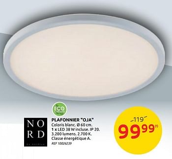 Promotions Plafonnier oja - nordlux - Valide de 17/06/2020 à 29/06/2020 chez Brico