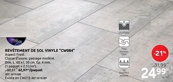 Promotions Revêtement de sol vinyle cw084 decomode - DecoMode - Valide de 17/06/2020 à 29/06/2020 chez Brico