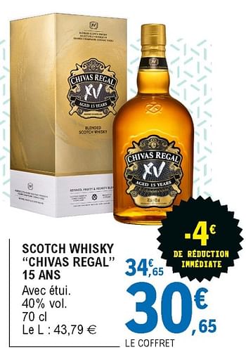 Promo Chivas regal coffret blended scotch whisky 12 ans 40 % vol chez Cora