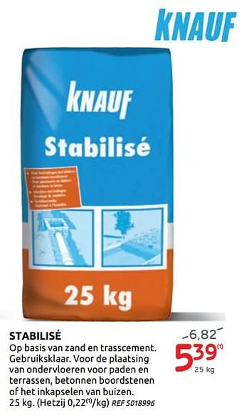 Promoties Stabilisé - Knauf - Geldig van 17/06/2020 tot 29/06/2020 bij BricoPlanit