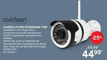 Promotions Avidsen caméra ip wifi extérieure 720p - avidsen - Valide de 17/06/2020 à 29/06/2020 chez BricoPlanit