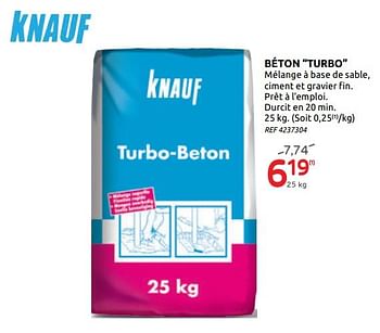 Promotions Béton turbo knauf - Knauf - Valide de 17/06/2020 à 29/06/2020 chez BricoPlanit