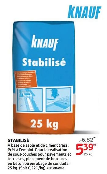 Promotions Stabilisé knauf - Knauf - Valide de 17/06/2020 à 29/06/2020 chez BricoPlanit