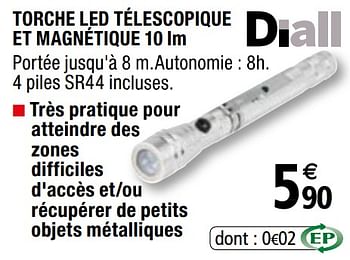 Promotions Torche led télescopique et magnétique - Diall - Valide de 29/05/2020 à 31/12/2020 chez Brico Depot