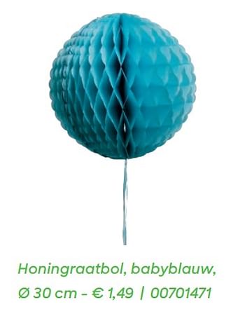 Promotions Honingraatbol, babyblauw, - Produit Maison - Ava - Valide de 01/01/2020 à 31/12/2020 chez Ava