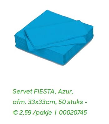 Promoties Servet fiesta, azur - Fiesta - Geldig van 01/01/2020 tot 31/12/2020 bij Ava