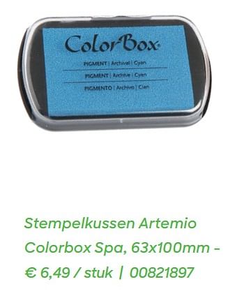 Promoties Stempelkussen artemio colorbox spa - Artemio - Geldig van 01/01/2020 tot 31/12/2020 bij Ava