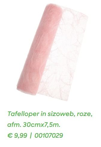 Promoties Tafelloper in sizoweb, roze, - Huismerk - Ava - Geldig van 01/01/2020 tot 31/12/2020 bij Ava