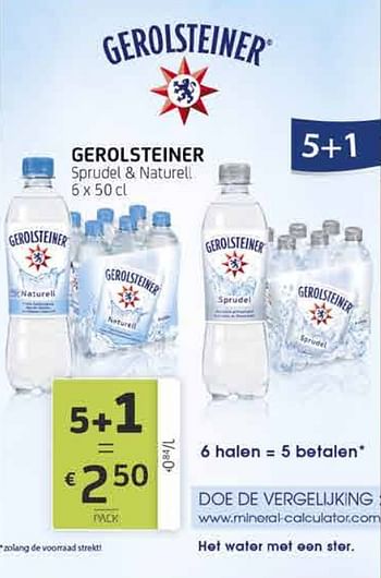 Promoties Gerolsteiner sprudel + naturell - Gerolsteiner - Geldig van 12/06/2020 tot 25/06/2020 bij BelBev