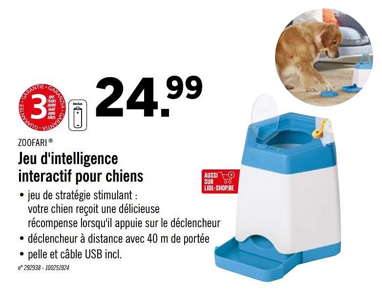 Zoofari Jeu d`intelligence interactif pour chiens - En promotion 