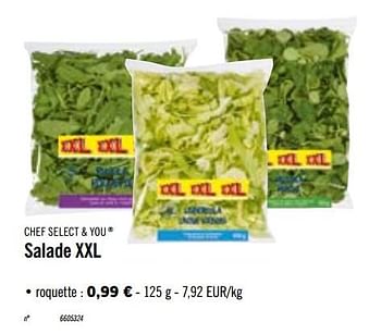 houder achterzijde fles Chef select & you Salade xxl roquette - En promotion chez Lidl
