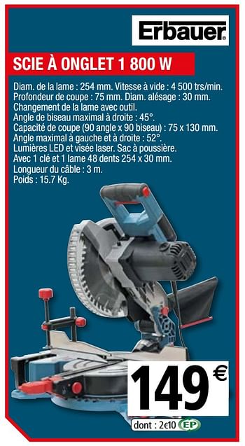 Promotion Brico Depot Erbauer Scie A Onglet Erbauer Bricolage Valide Jusqua 4 Promobutler