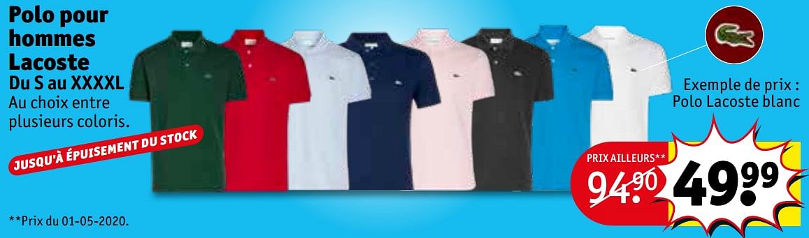 Lacoste Polo lacoste blanc Promotie bij Kruidvat