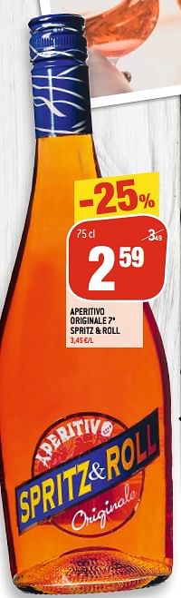 Promoties Aperitivo originale 7° spritz + roll - Spritz & Roll  - Geldig van 17/06/2020 tot 08/07/2020 bij Match