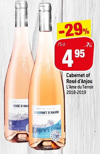 Promoties Cabernet of rosé d`anjou l`ame du terroir - Rosé wijnen - Geldig van 17/06/2020 tot 08/07/2020 bij Match