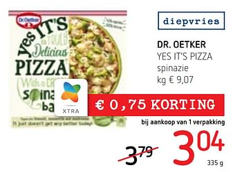 Dr Oetker Dr Oetker Yes It S Pizza Spinazie Promotie Bij Spar Colruytgroup