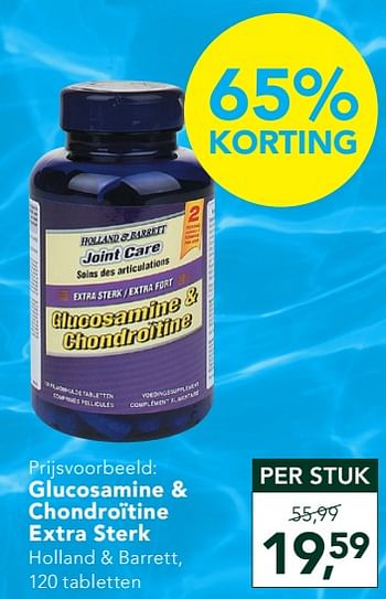 Promoties Glucosamine + chondroïtine extra sterk - Huismerk - Holland & Barrett - Geldig van 15/06/2020 tot 12/07/2020 bij Holland & Barret