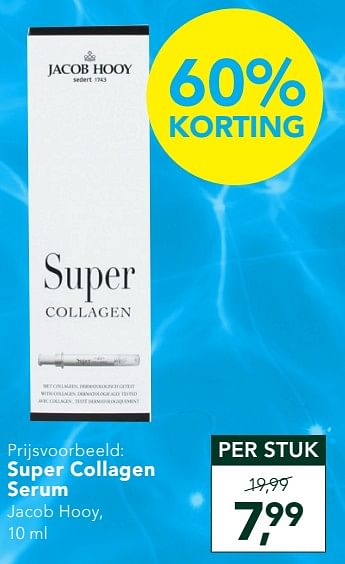 Promoties Super collagen serum - Jacob Hooy - Geldig van 15/06/2020 tot 12/07/2020 bij Holland & Barret