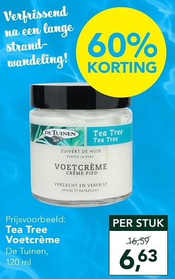 Promoties Tea tree voetcrème - De Tuinen - Geldig van 15/06/2020 tot 12/07/2020 bij Holland & Barret