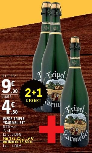 TRipel Karmeliet Bière tripel karmeliet - En promotion chez E.Leclerc
