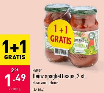 Promoties Heinz spaghettisaus - Heinz - Geldig van 23/06/2020 tot 03/07/2020 bij Aldi
