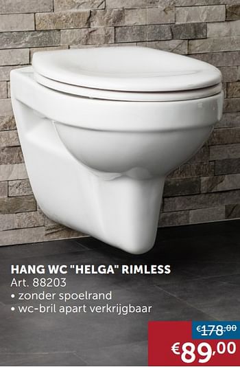 Promoties Hang wc helga rimless - Belbano - Geldig van 23/06/2020 tot 20/07/2020 bij Zelfbouwmarkt
