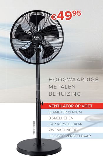 Promoties Euro tools ventilator op voet - Euro Tools - Geldig van 18/06/2020 tot 31/08/2020 bij Euro Shop