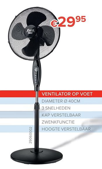 Promoties Euro tools ventilator op voet - Euro Tools - Geldig van 18/06/2020 tot 31/08/2020 bij Euro Shop