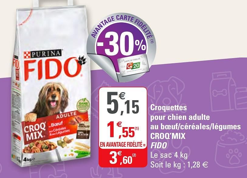 Purina Croquettes pour chien adulte au boeuf-céréales-légumes croq 