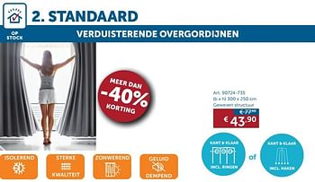 Promoties Standaard verduisterende overgordijnen - Huismerk - Zelfbouwmarkt - Geldig van 23/06/2020 tot 20/07/2020 bij Zelfbouwmarkt