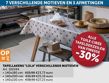 Promoties Tafellakens lola verschillende motieven - Huismerk - Zelfbouwmarkt - Geldig van 23/06/2020 tot 20/07/2020 bij Zelfbouwmarkt