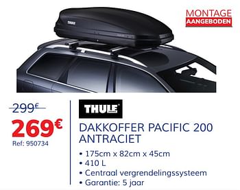 Promoties Dakkoffer pacific 200 antraciet - Thule - Geldig van 17/06/2020 tot 02/08/2020 bij Auto 5
