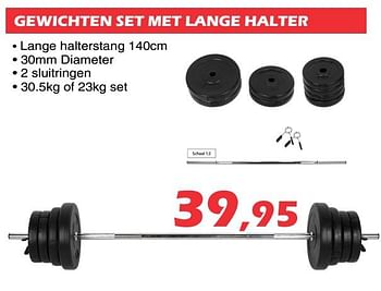 Promoties Gewichten set met lange halter - Huismerk - Itek - Geldig van 17/06/2020 tot 19/07/2020 bij Itek