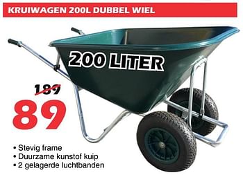 Promoties Kruiwagen dubbel wiel - Huismerk - Itek - Geldig van 17/06/2020 tot 19/07/2020 bij Itek